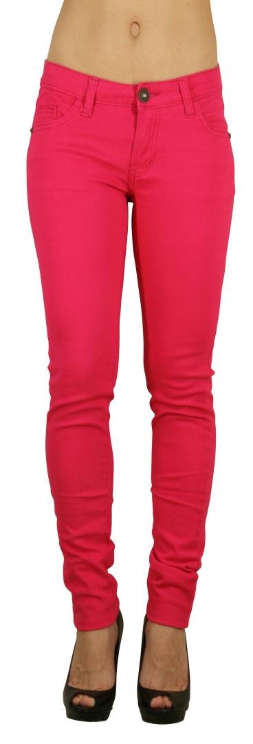Unbranded Color Skinny Jeggings Stretchy Pants Jeans Soft Leggings - Shade Fuschia - Waist 3