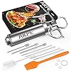 AKPE Meat Injector, Stainless Steel Marinade injector Syringe for BBQ Grill and Turkey, 2 Ounce Syringe with 3 Needles, Easy to Use and Clean (Without Case)