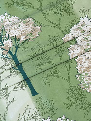 Image of Cortina Floral Window Curtain | Drapes for Home, Bedroom, Guest Rooms, Office Rooms | Balances Room Temperature | Streachable | Polyester | Room-Darkening | Pack of 2 | 5Ft | Green 1