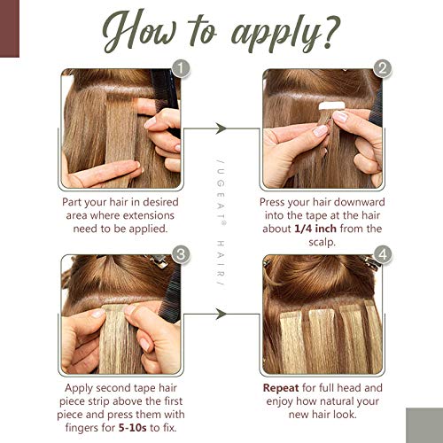 Ugeat Extension Adesive Capelli Veri 35cm Capelli