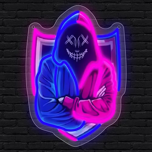 Image of Hacker Gamer Neon Sign - Hacker LED Light Wall Decor for Bedroom Man Cave Ideal Hacker Decor for Game Room Gift for Game Fans