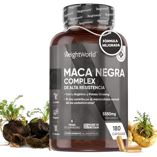 Maca Negra y Amarilla Andina Complex 5550mg de Potencia 180 Cápsulas Veganas - Vitalidad del...