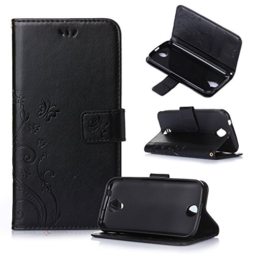 Beiuns Funda de PU Piel para Acer Liquid Z330 (4,5 Pulgadas) Carcasa - R151 Noble Negro