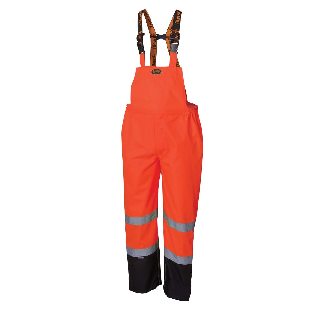 Pioneer(3X-Large, Orange) - Ripstop High Visibility Bib Pant - Safety Rain Gear - Hi Vis, Waterproof, Reflective, Work Overalls for Men - Orange, Yellow/Green, 3X-Large