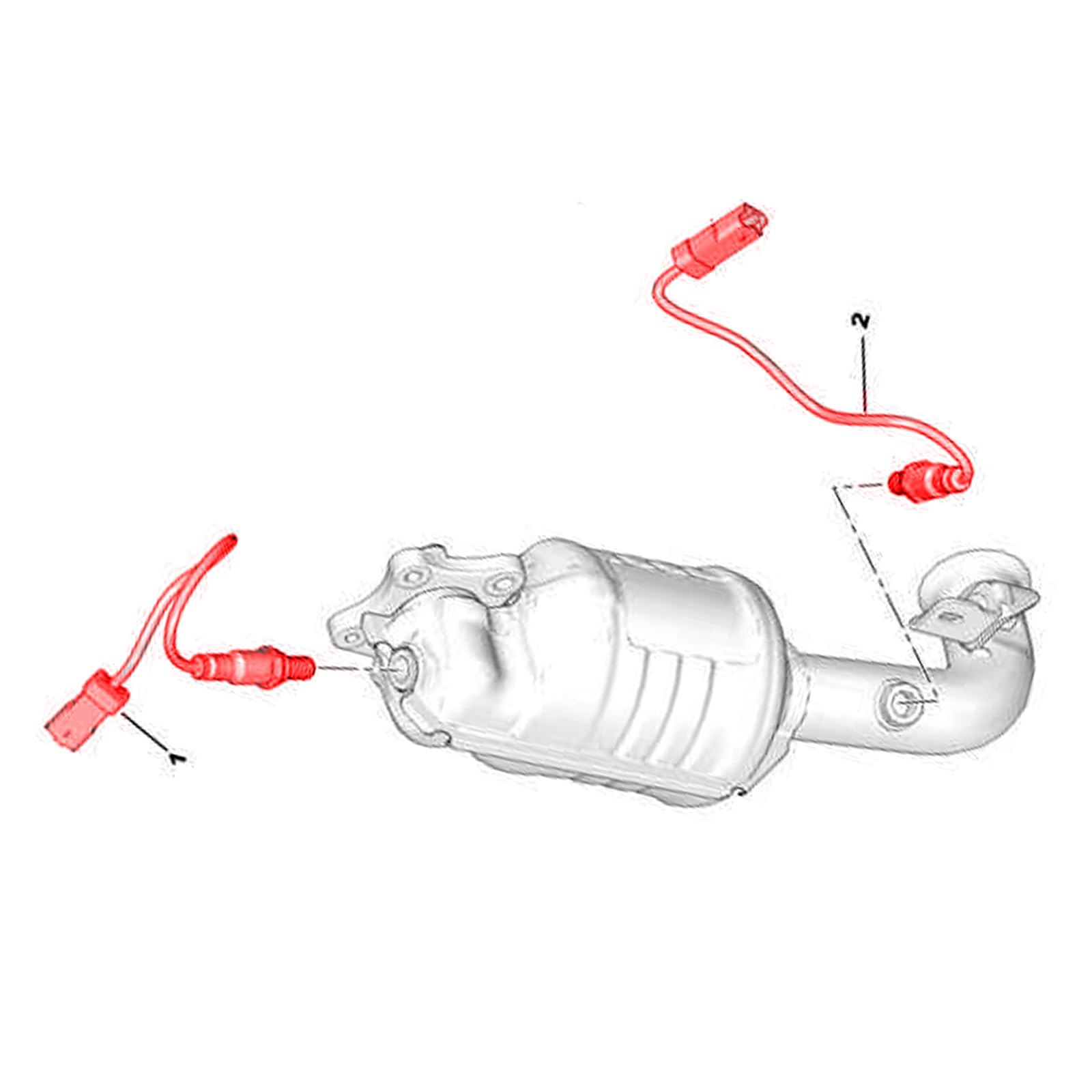Partsline Kit 2 sondes lambda avant + arrière – Compatible C3 II, 208, 108, Aygo, Corsa E, Adam – 98022942/98106343