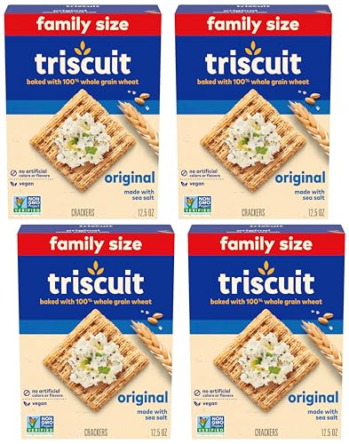 Triscuit Original Whole Grain Wheat Crackers, Vegan Crackers, Healthy Snacks, Lunch Snacks, Family...
