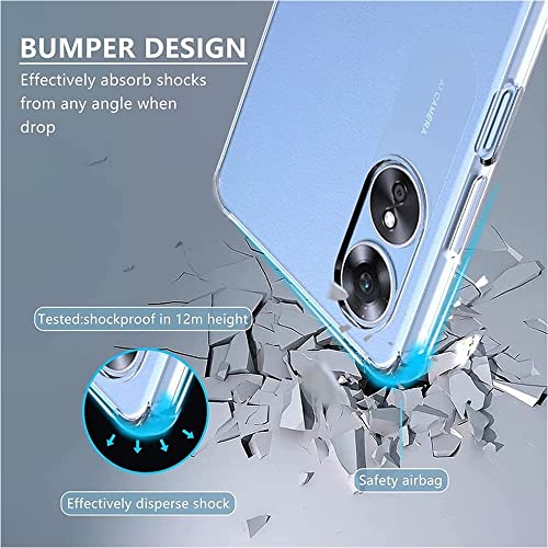 Image of WOW IMAGINE Crystal Clear Transparent Back Case Cover for Oppo A78 5G | Full Device & Camera Protection Shockproof TPU | Flexible Silicone Back Cover Case - Transparent
