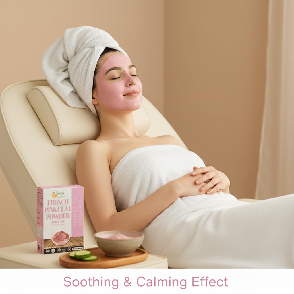 Herbs Botanica French Pink Clay Powder Fine Rose Clay for DIY Face Masks, Pink Clay Soap Making, Body Care, Facial Packs, and Kaolin-Based Skincare Rose Clay Powder 2 oz