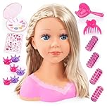 Bayer Design 90088AA Tête à Coiffer et Maquiller, Charlene Super Model avec Accessoires pour Cheveux et Maquillage, Longs Cheveux blonds, 27cm, 1.13 kg, Blonde