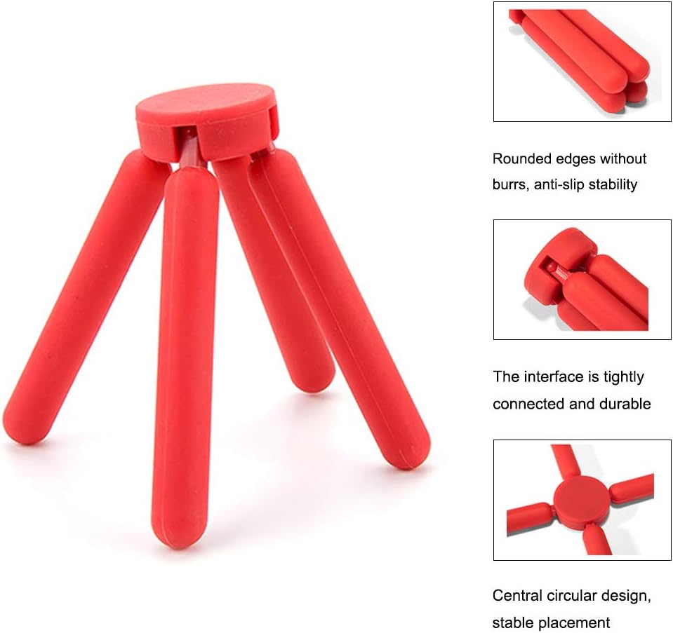 3 Pcs Kitchen Utility Foldable Cross Silicone Trivets, Expandable Holder Collapsible and Non-slip for Cooking Pots and Pans