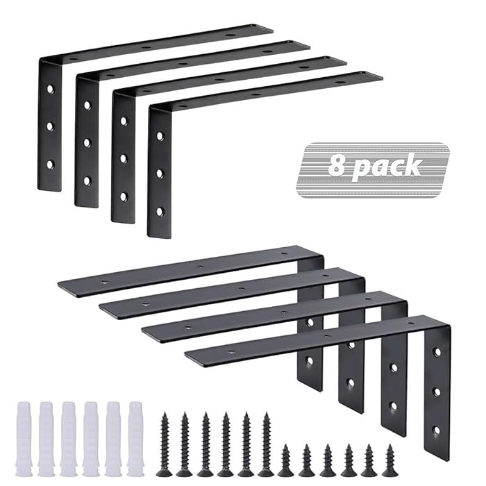 Buy Shelf Brackets 12 Inches Black Brackets for Shelves Heavy Duty Metal Brackets LShaped Shelf