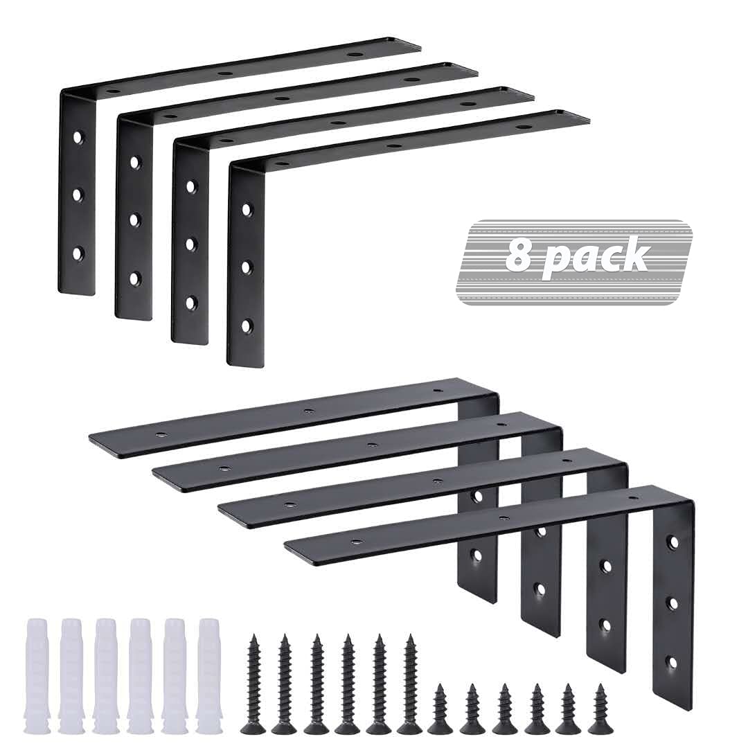 Buy Shelf Brackets 12 Inches Black Brackets for Shelves Heavy Duty