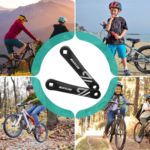 BUCKLOS Ebike Mountain Bike Square/Diamond/Hollow Crank Arm -152MM/170MM/175MM MTB Aluminum Bicycle CrankSet for Electric Bike/Road Bike/Commuter Bike/Exercise Bike/Fat Bike