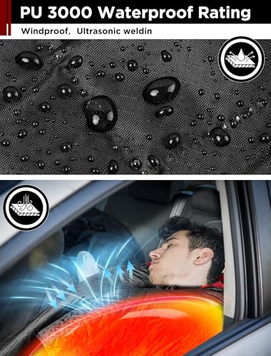 E EASTSTORM Reisedecke Autodecke, 300gsm Hautfreundliche Flanell-Innenausstattung mit Kissenverpackung, PU 3000 Wasserdicht, Warme Winddichte Camping Outdoor Decke, Hoodie Decke Geschenk, 200x140CM