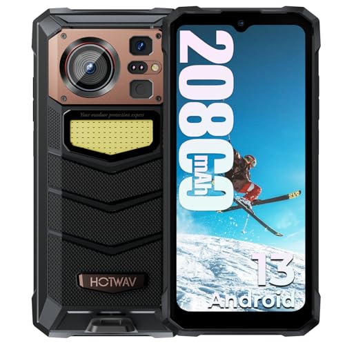 HOTWAV W11 Telefonos Moviles Resistente 2024, 20800mAh 12GB+256GB/2TB Movil Antigolpes, 6.6' FHD+ Android 13, 64MP+24MP Visión Nocturna IP69K Movil Todoterreno, 4G Dual SIM 5G WIFI/Face ID/NFC/OTG/GPS