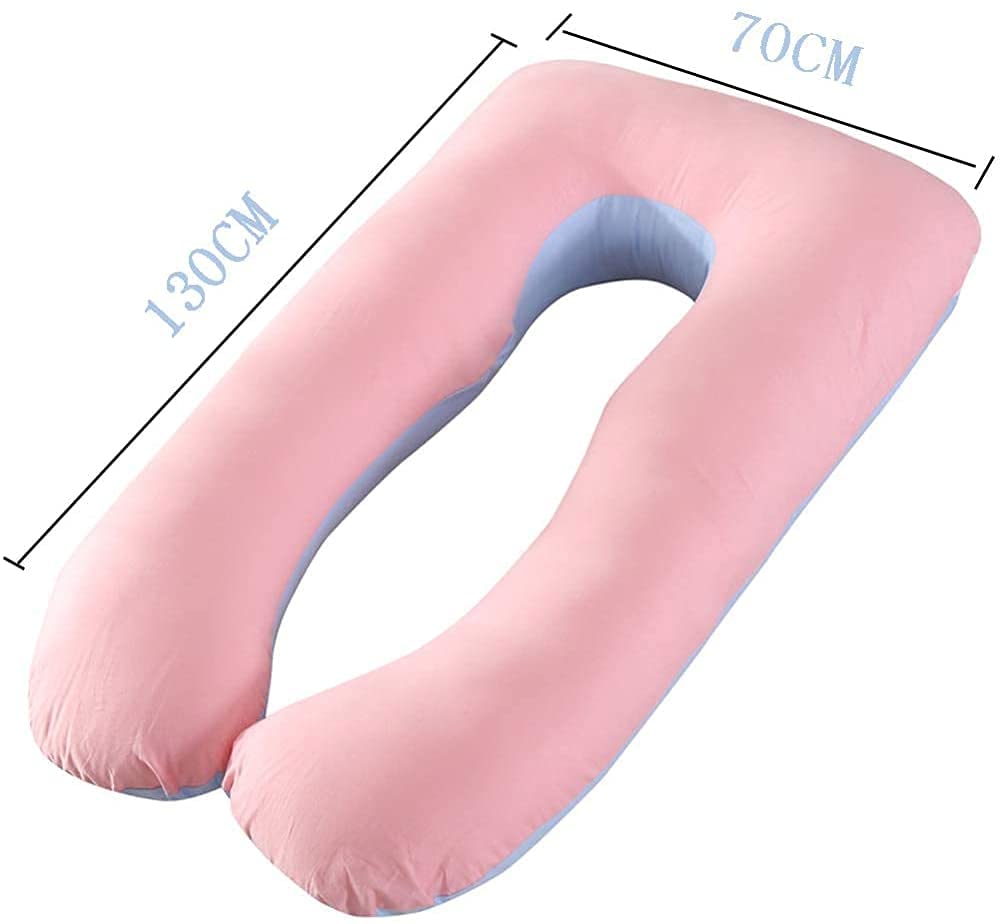 Almohada de Maternidad Multifuncional de Apoyo para Todo el Cuerpo para Dormir y amamantar al bebé con Funda de algodón extraíble y cojín Interior(Color:D)