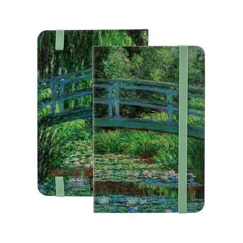 PracticOffice Libreta de Notas A6 con Cubiertas Rígidas, Cierre de Goma Plana y Marcapáginas de Tela (El Puente Monet)