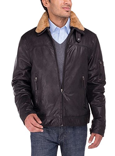 GN Luciano Men's Cowhide Flight Bomber Modern Leather Jacket Vintage Look2