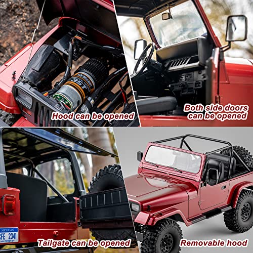 Image of EAZYRC FMS Rochobby 1 /10 RC Crawler Mashigan RC Truck 4x4 RTR, RC Car with Foldable Front Windcreen, Convertible Top (RS Version)