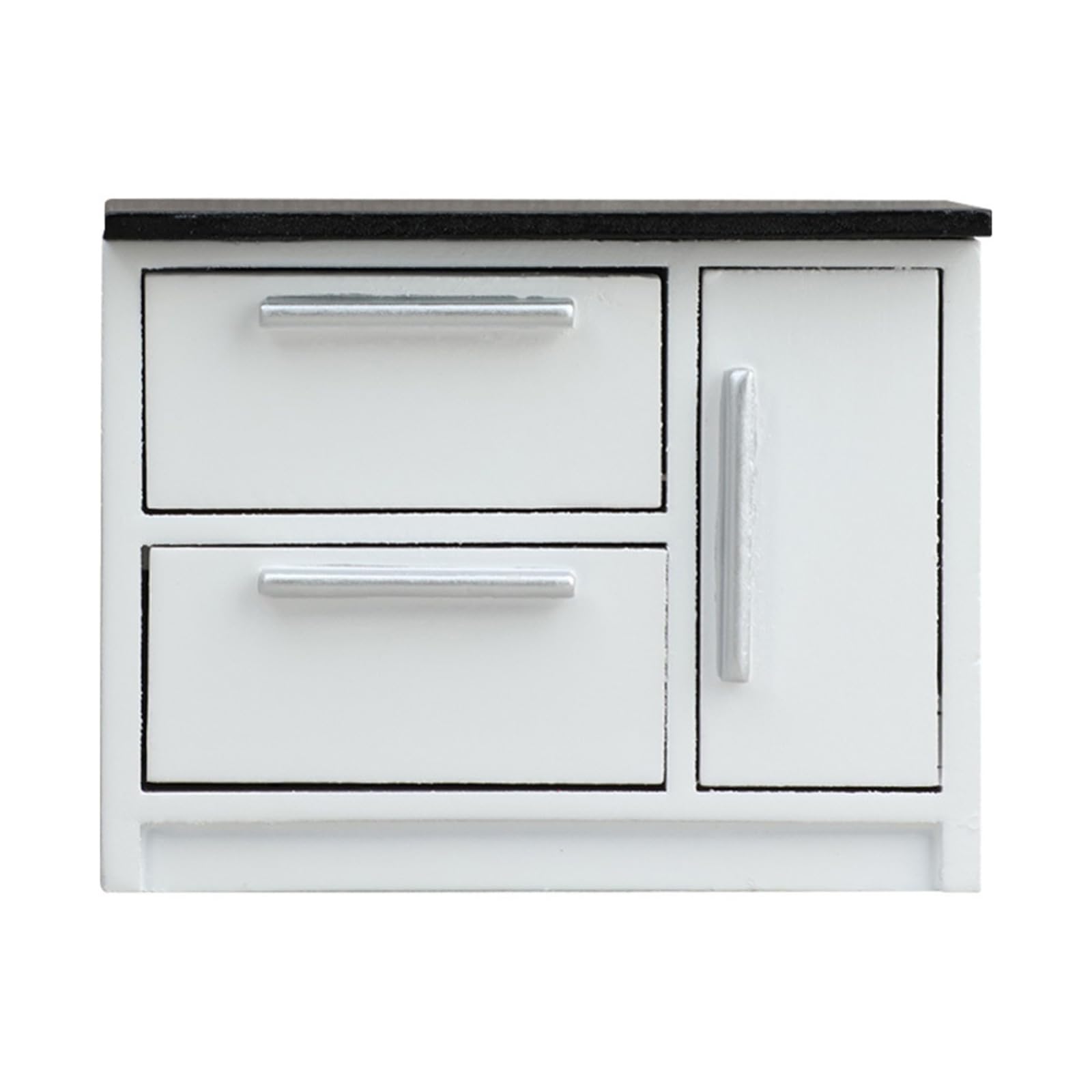 Ljmyy 1:12 Scale Modern Wooden Kitchen Storage Cabinet with Functional Drawer and Door For Doll House Accessories Scene Props
