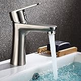 VOLTGY-Grifo Monomando de Acero Inoxidable para Lavabo con latiguillo normalizados para España de 3/8. Elegancia y Funcionalidad.