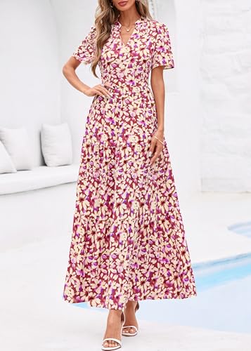 Image of KIRUNDO Womens Floral Boho Flowy Maxi Dress