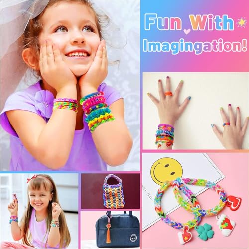 Nestling 2500+ Loom Bänder Set, 40 Rastern Bunte Gummibänder Kit für Armbänder, Loops Gummis Set, Rubber Loombänder Mit Accessoires for Jungs Mädchen Kinder Basteln DIY