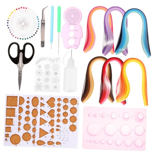Gogogmee 1Set DIY Paper Quilling Strips Set Art Paper Craft Kit for Home and School for Handmade Projects Teaching Tools and Creative Fun