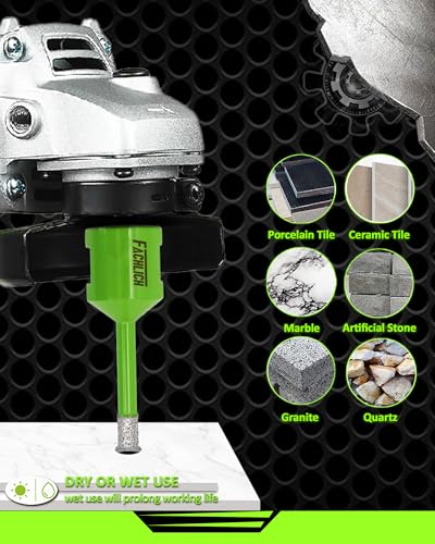 Image of Diamond Core Drill Bits Set - Tile Hole Saw Kit 6 /8 /10 /25 /35 /50mm with 2 inch Diamond Beveling Chamfer Bit for Porcelain Ceramic Tile Granite Marble