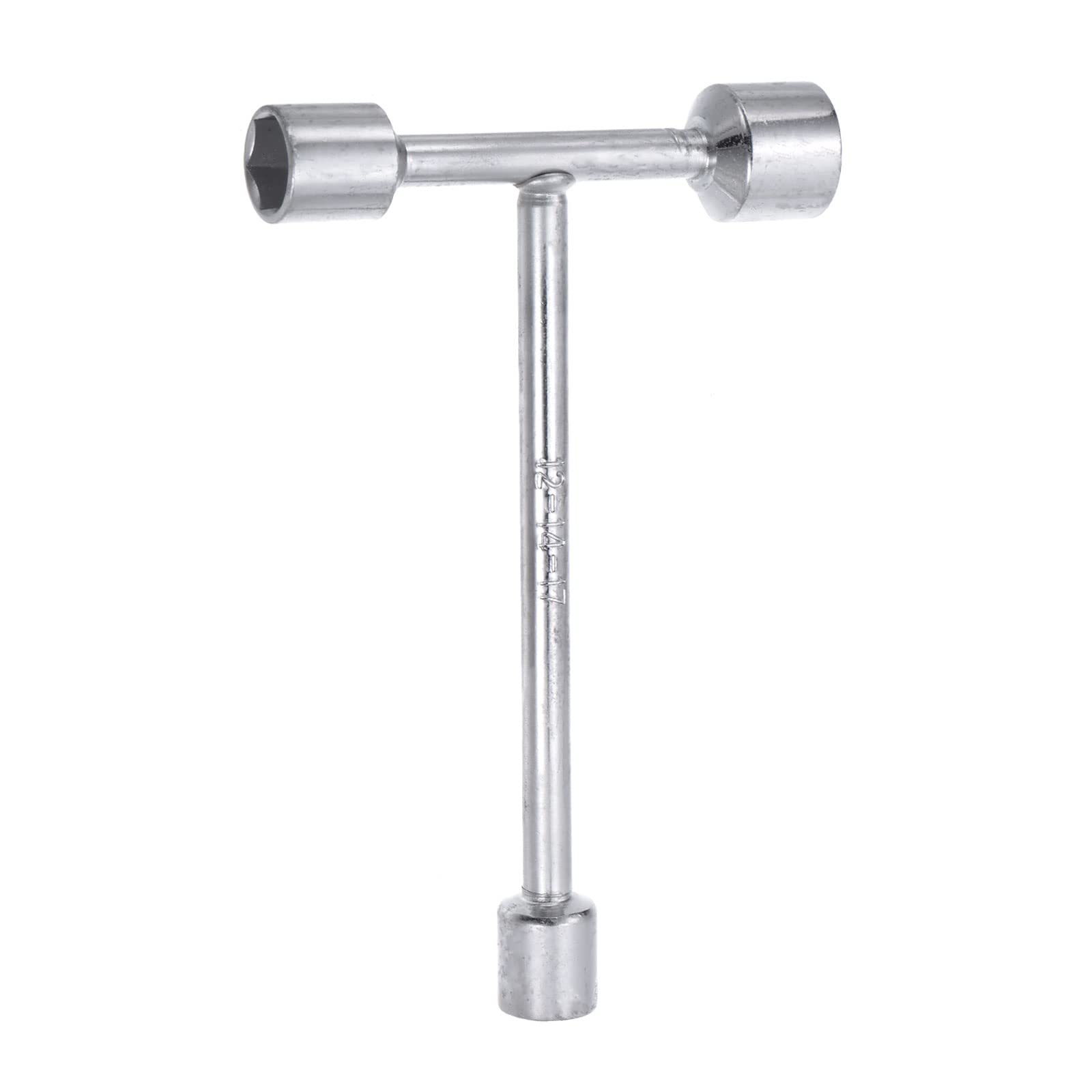 sourcing map 3-Way Wrench, 12mm 14mm 17mm Socket T Handle for Repairing Bicycle, Automobile and DIY