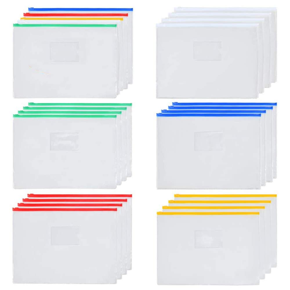 50pcs Poly Zip Envelope Plastic Zip Envelopes Files Zipper Folders, A4