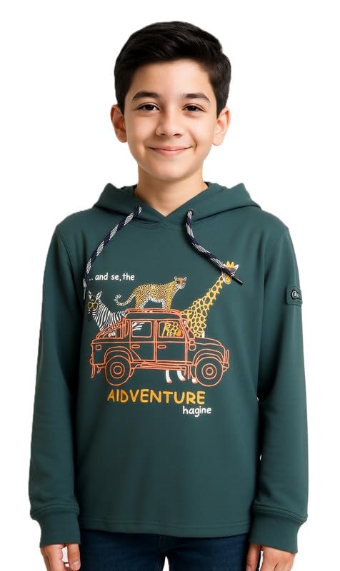 CAVIO Boys Graphic Print Hooded Sweatshirt