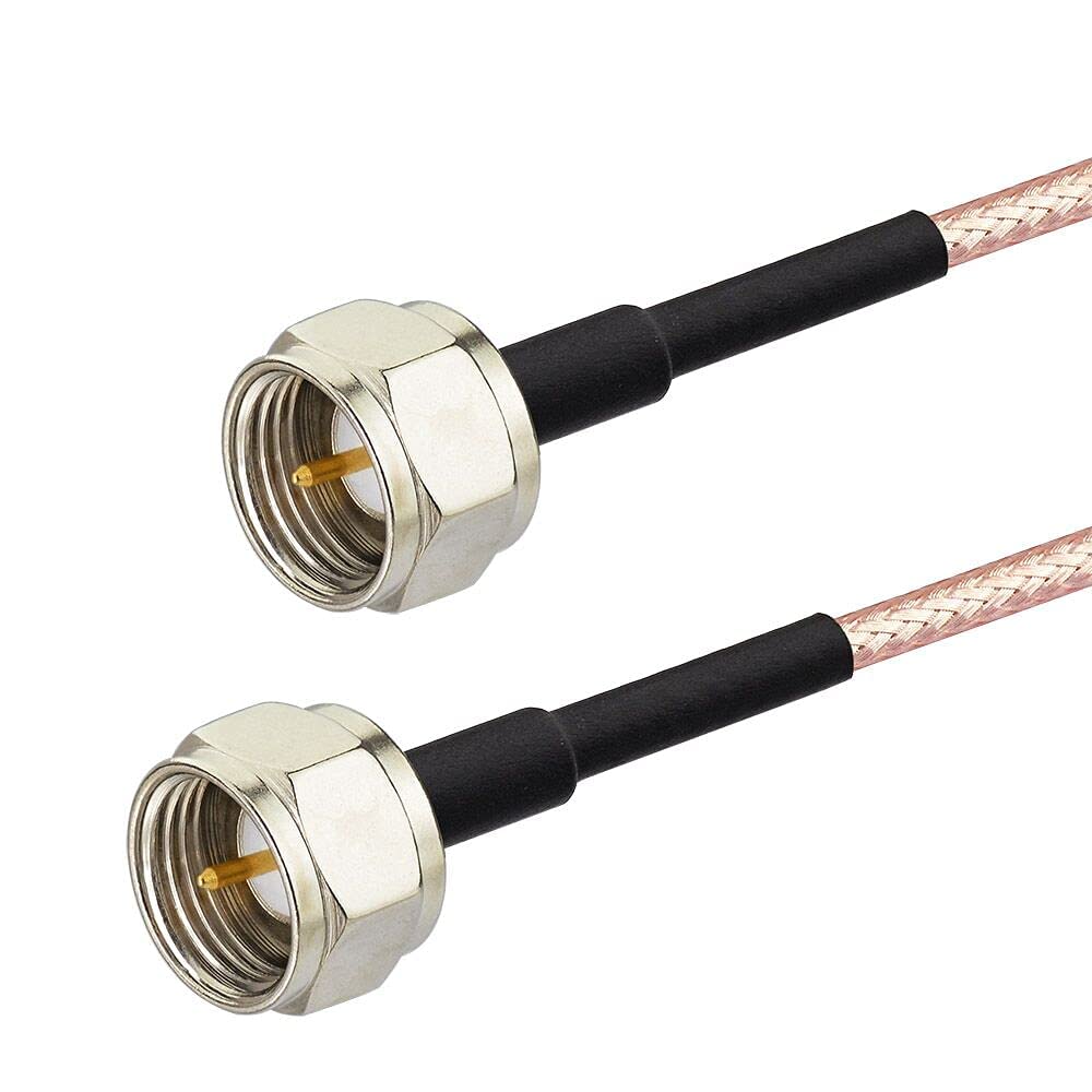 SUPERBAT 3ft F-Type Coax Cable, 75 Ohm RG179, Male to Male, for TV, Modem, Tuner, Satellite, Digital TV Aerial, Broadband, High-Speed Internet