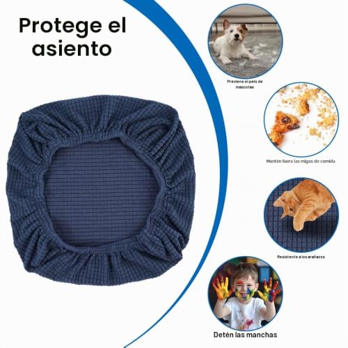 Miniatura 4 de Fyrdm 2 Piezas Fundas Sillas Oficina, Funda Para Silla De Escritorio, Fundas Para Sillas De Oficina, Funda Silla Escritorio, Funda-Elástica Para Silla-De-Oficina, Para Bares, Tiendas Azul Marino