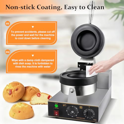 Máquina elétrica de hambúrguer selada, prensa de hambúrguer comercial, máquina de waffle de sorvete, máquina de hambúrguer elétrico não revestido, temperatura ajustável 50-300 ℃ panela antiaderente - Imagem 5