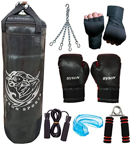 60% OFF on Byson Punch Boxing Kit Set for Trainer and Beginners (36 inch Heavy Punching Bag, Boxing Gloves, Hand Wrap Gloves, Chain, Mouth Guard, Skipping Ropes, Hand Grip) Heavy Bag 60% OFF on Byson Punch Boxing Kit Set for Trainer and Beginners (36 inch Heavy Punching Bag, Boxing Gloves, Hand Wrap Gloves, Chain, Mouth Guard, Skipping Ropes, Hand Grip) Heavy Bag