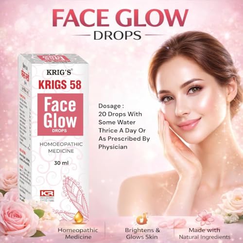 Image of KRIG'S 58 Face Glow Drops Homeopathic Medicine 30ml - Pack of 1 Bottle