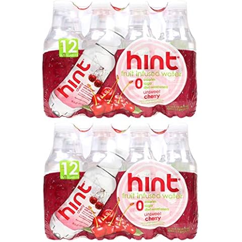 Hint Water Cherry (Pack of 24) 16 Ounce Bottles Pure Water Infused Cherry Zero Sugar Zero Calories Zero Sweeteners Zero Preservatives Zero Artificial Flavor Cover