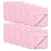 Muslin Burp Cloths 10 Pack Large 100% Cotton Hand Washcloths 6 Layers Extra Absorbent and Soft (White) (Pink, Pack of 10)