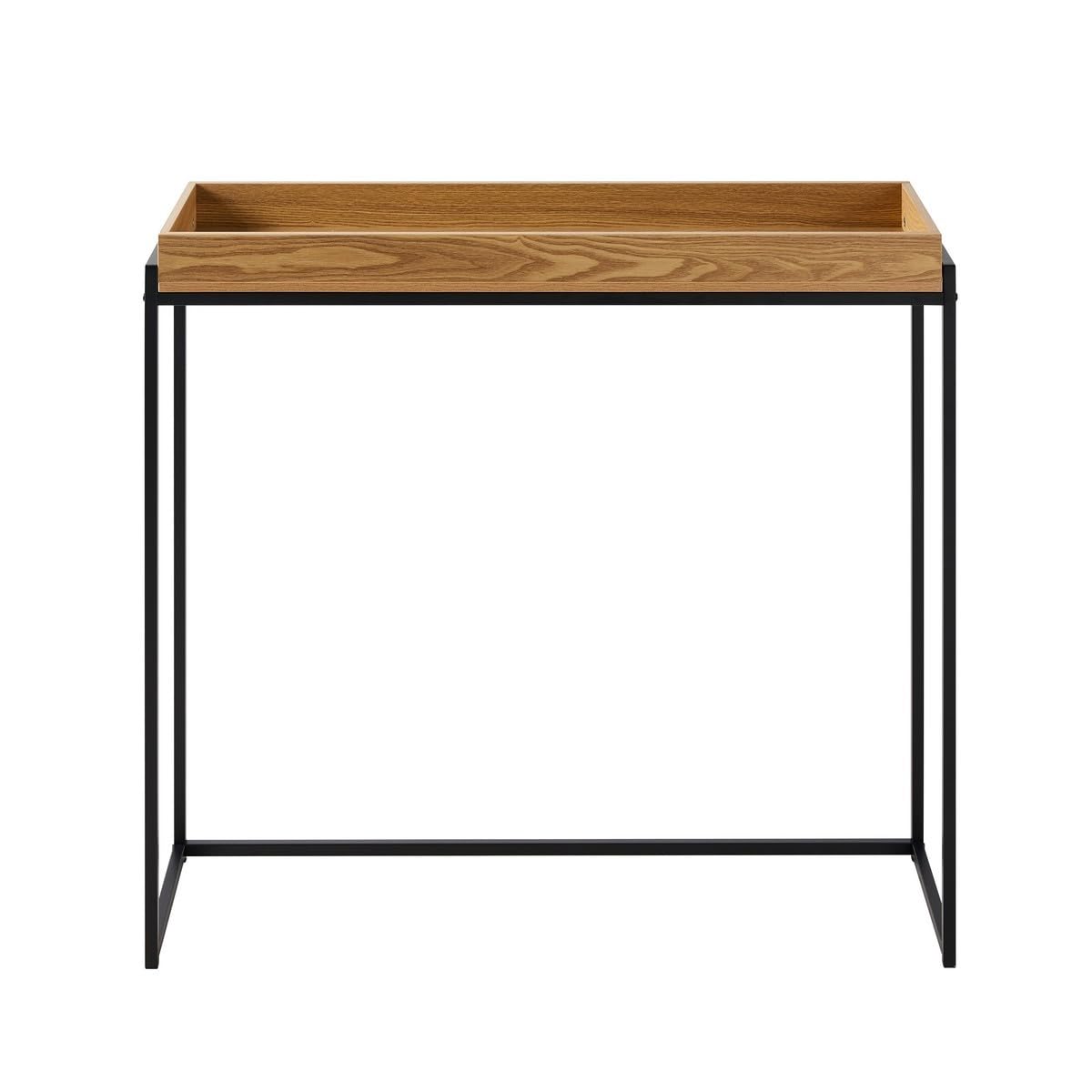 Calicosy – Console d'ingresso Jessie con vassoio a bordo e gambe in metallo nero – elegante design industriale – lunghezza 100 cm – mobile portaoggetti e decorazione
