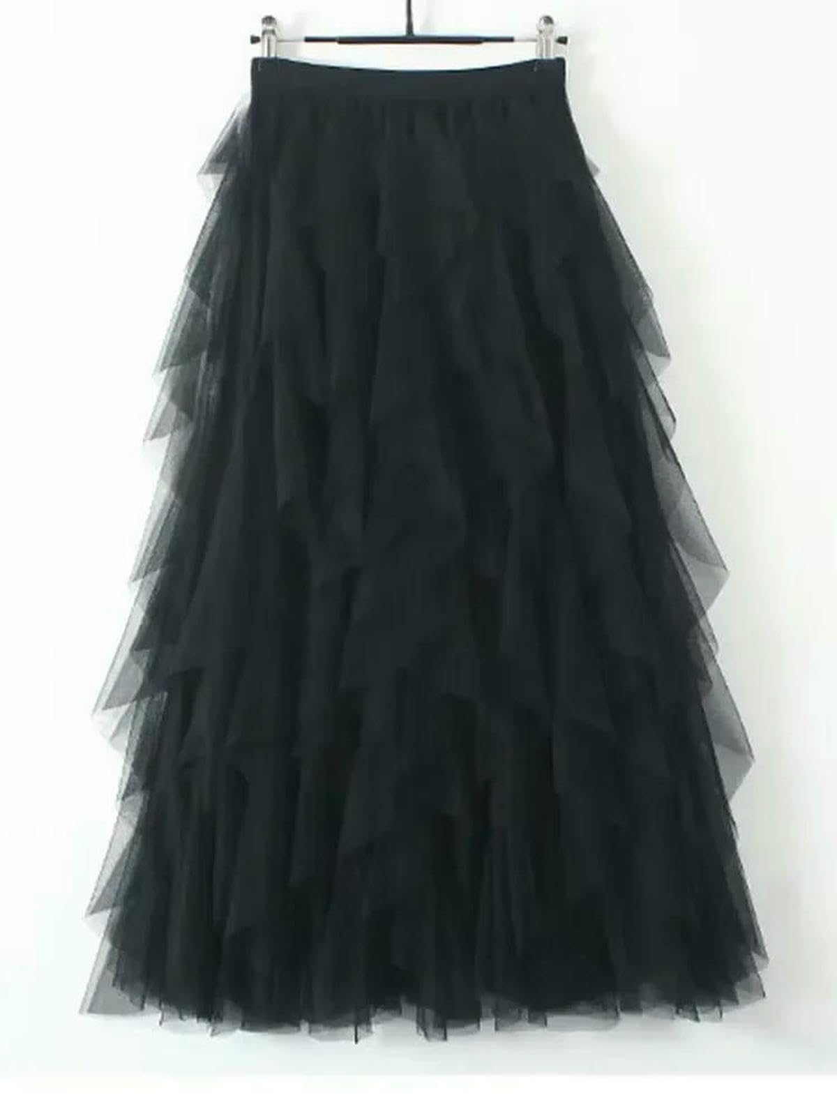 Gonna estiva Gonna Lunga Gonfia Irregolare In Tulle Elasticizzato Da Donna