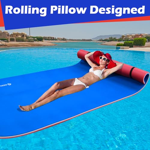 Strpretty Basic Floating Water Mat, 11X5 Ft Water Floating Pad With Rolled Pillow For Lake Ocean Beach thumb #3