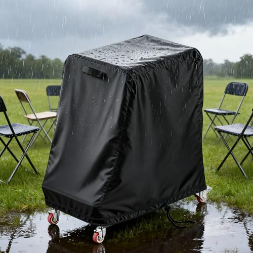 Image of Folding Chair Rack Cover for VEVOR L-Shape, Waterproof Chair Cart Cover, Folding Chairs Storage Dolly Chairs Holder Covers- 43 inch L x 21 inch W x 43 inch H