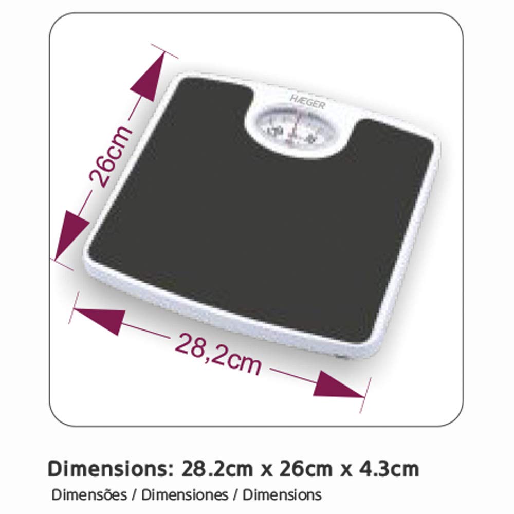 HÆGER CLASSIC - Báscula Mecánica con Capacidad de 130 Kg , Graduação de 1Kg