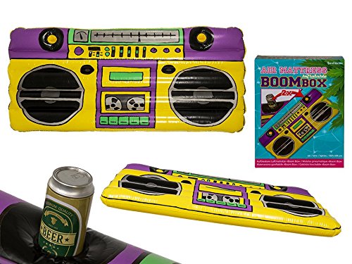 Ootb Colchón Hinchable Boom Box, Color Negro Y Amarillo, Talla Única