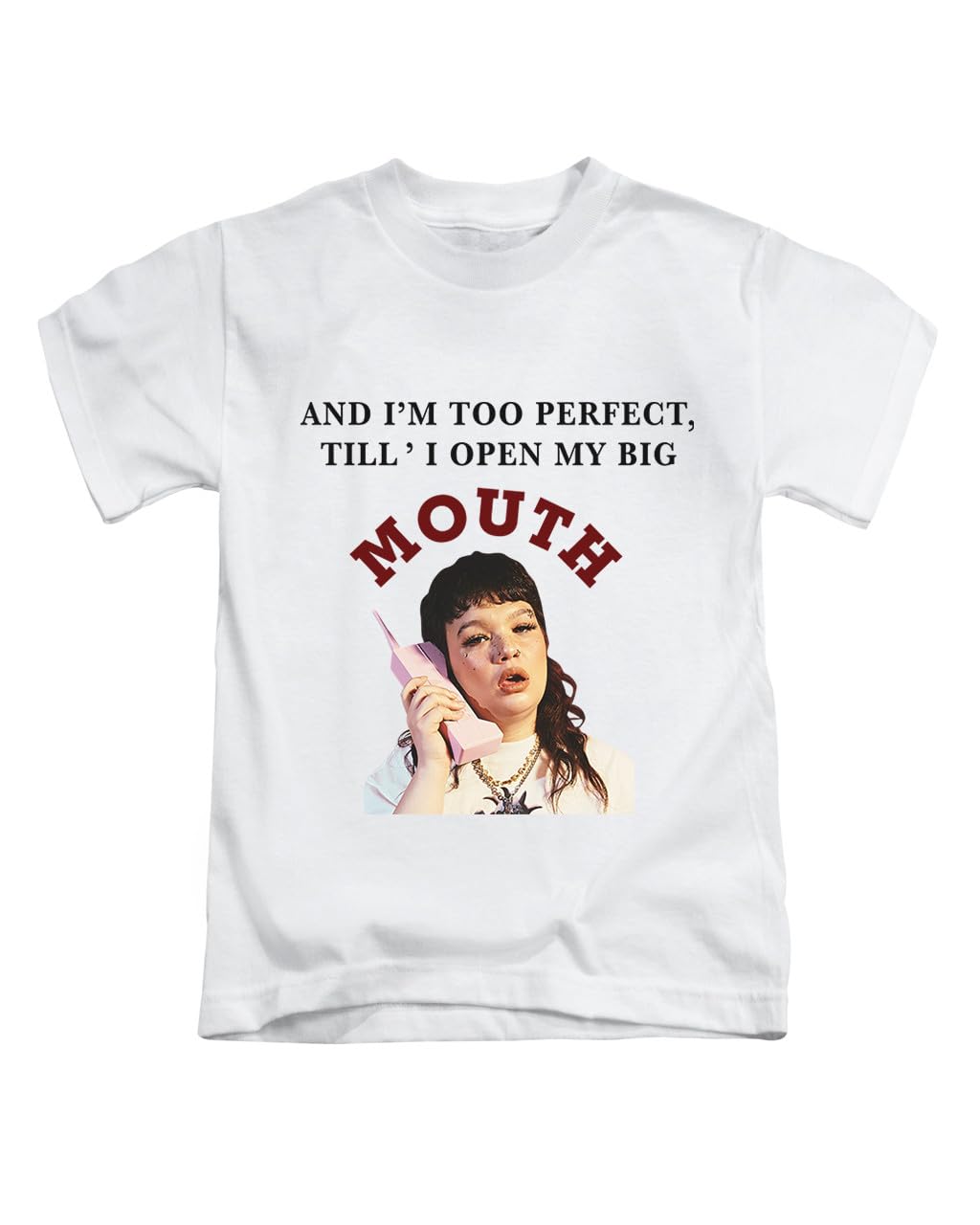 New Spirit Original Unisex White I'm Too Perfect Text Lola Young Tee T-Shirt Funny T Shirt Top