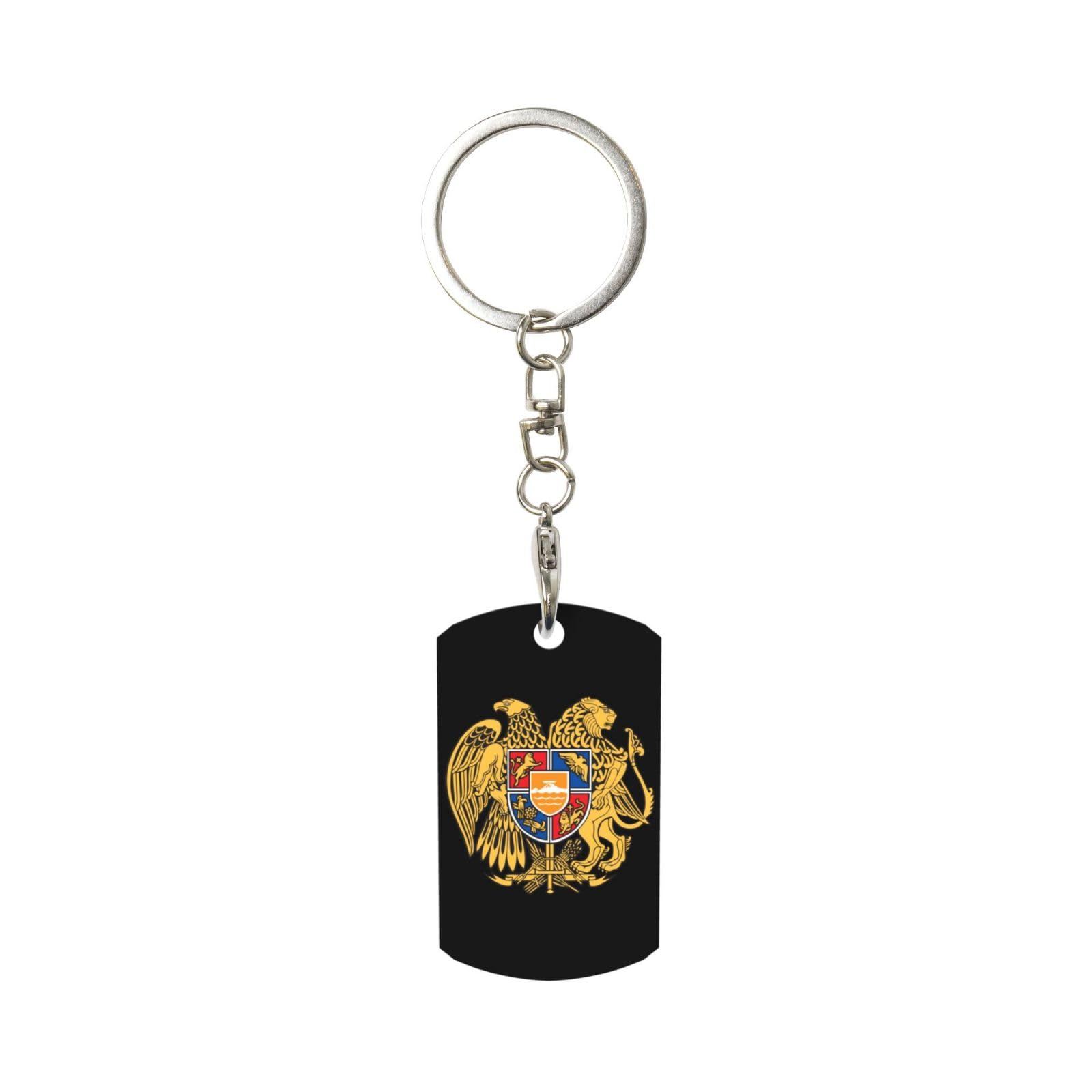 Smazdfxx Unisex As Pic Armenian National Emblem Keychain For Rectangle Carabiner With Keyring Clips For Car Keys