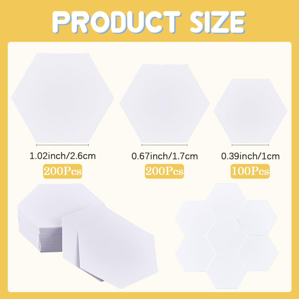 CRASPIRE 500Pcs Paper Quilting Template Hexagon Reusable White Paper Template Paper Piecing Stencil for DIY Patchwork Crafts Sewing Making Use in Sewing Paper Piecing Templates - Image 2