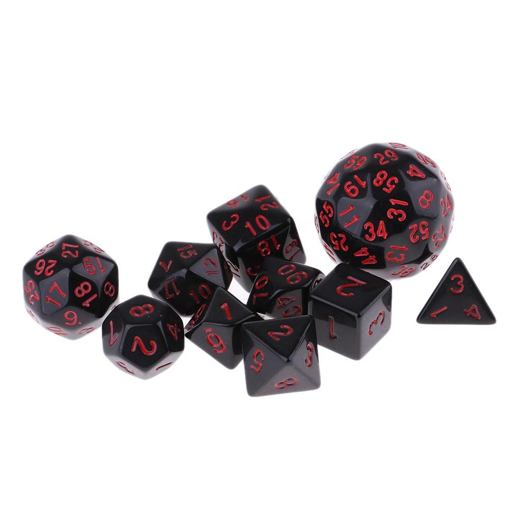ATORSE Toy 10 Pieces Acrylic Polyhedral Dice Set Table Game Party Game Accessory Red-Toys & Hobbies-Games-Board & Traditional Games-Contemporary Manufacture-image-5