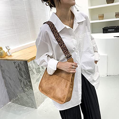 HAIBOLAN Women's Leopard Guitar Strap Crossbody Purse Shoulder Bucket Cross-body Purse4